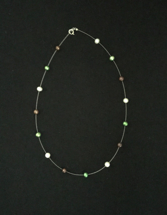 Brown Mix Pearl Necklace image 0
