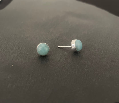 Round Larimar Studs image 1