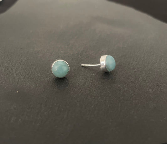 Round Larimar Studs image 1