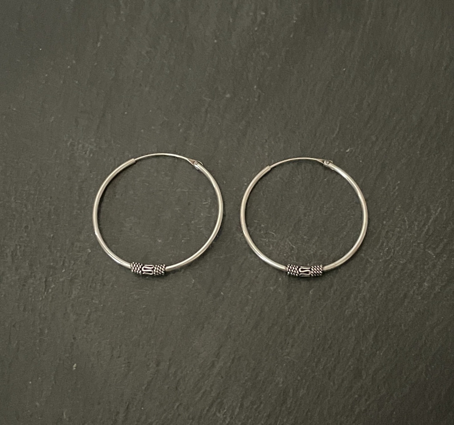 Round Silver Hoops image 0