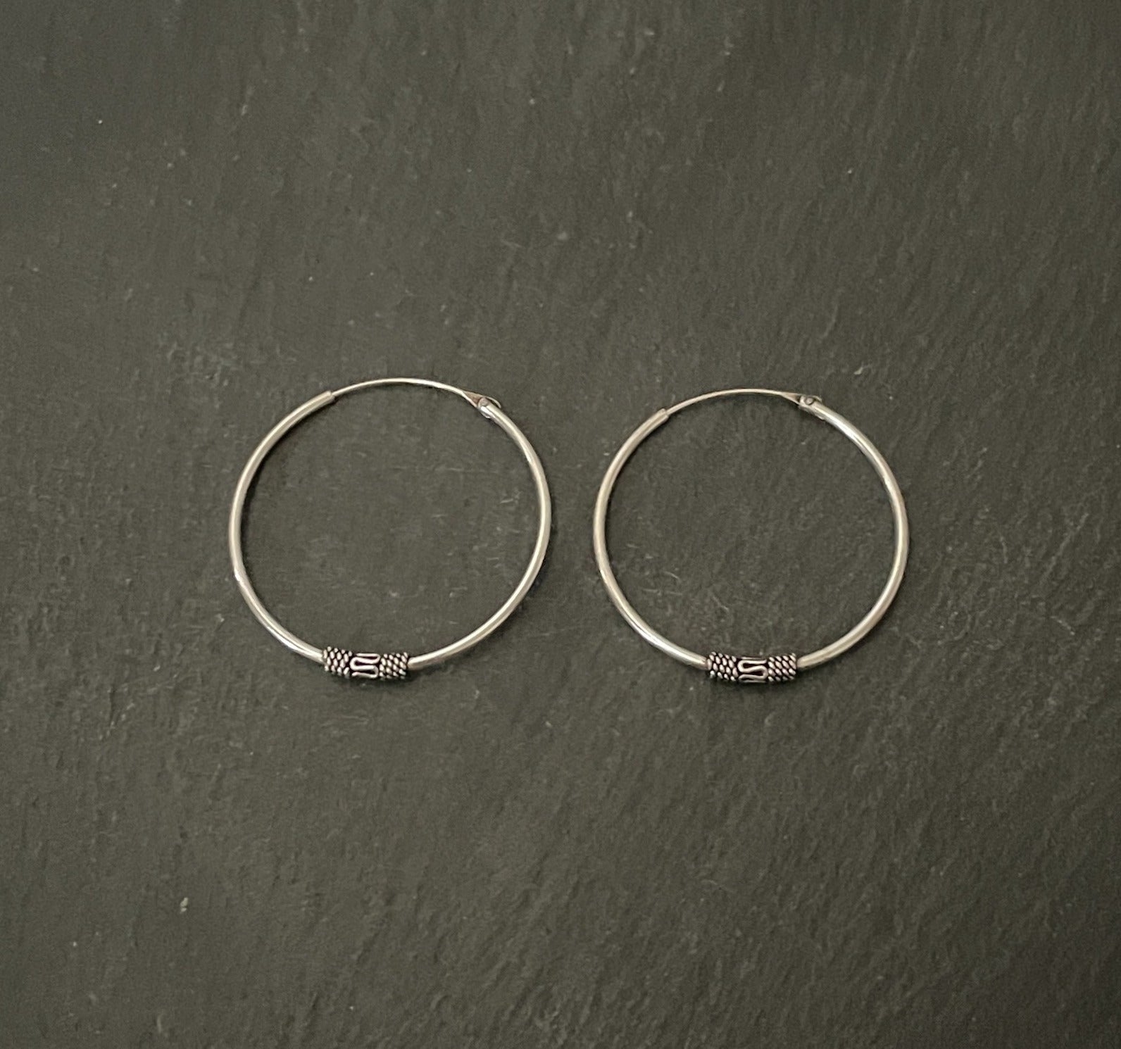 Round Silver Hoops image 0