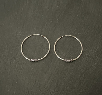 Round Silver Hoops image 0