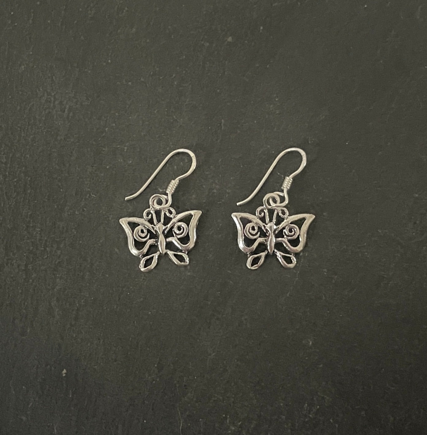Silver Butterfly Earrings image 0