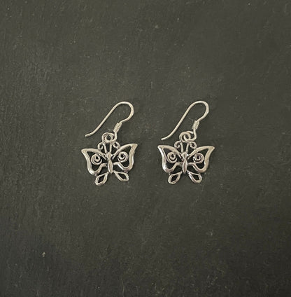 Silver Butterfly Earrings image 0