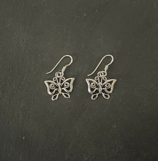 Silver Butterfly Earrings image 0