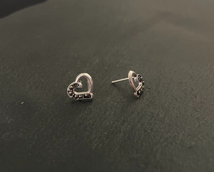Marcasite Heart Studs image 1
