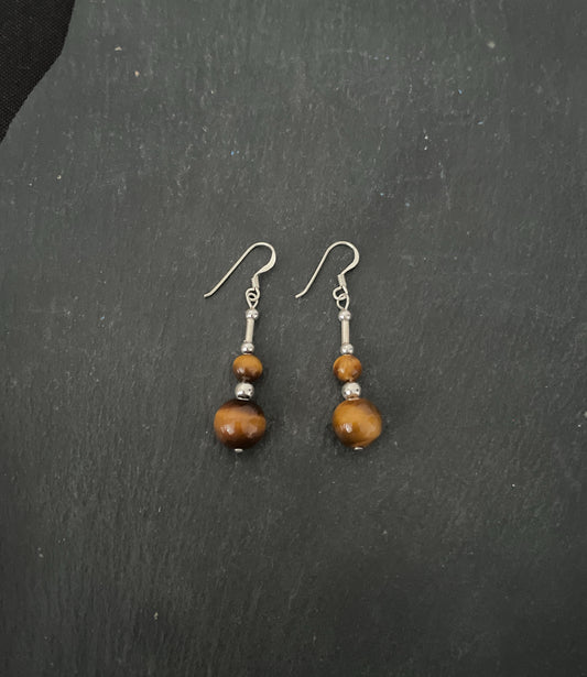 Tiger's Eye Round Studs image 0
