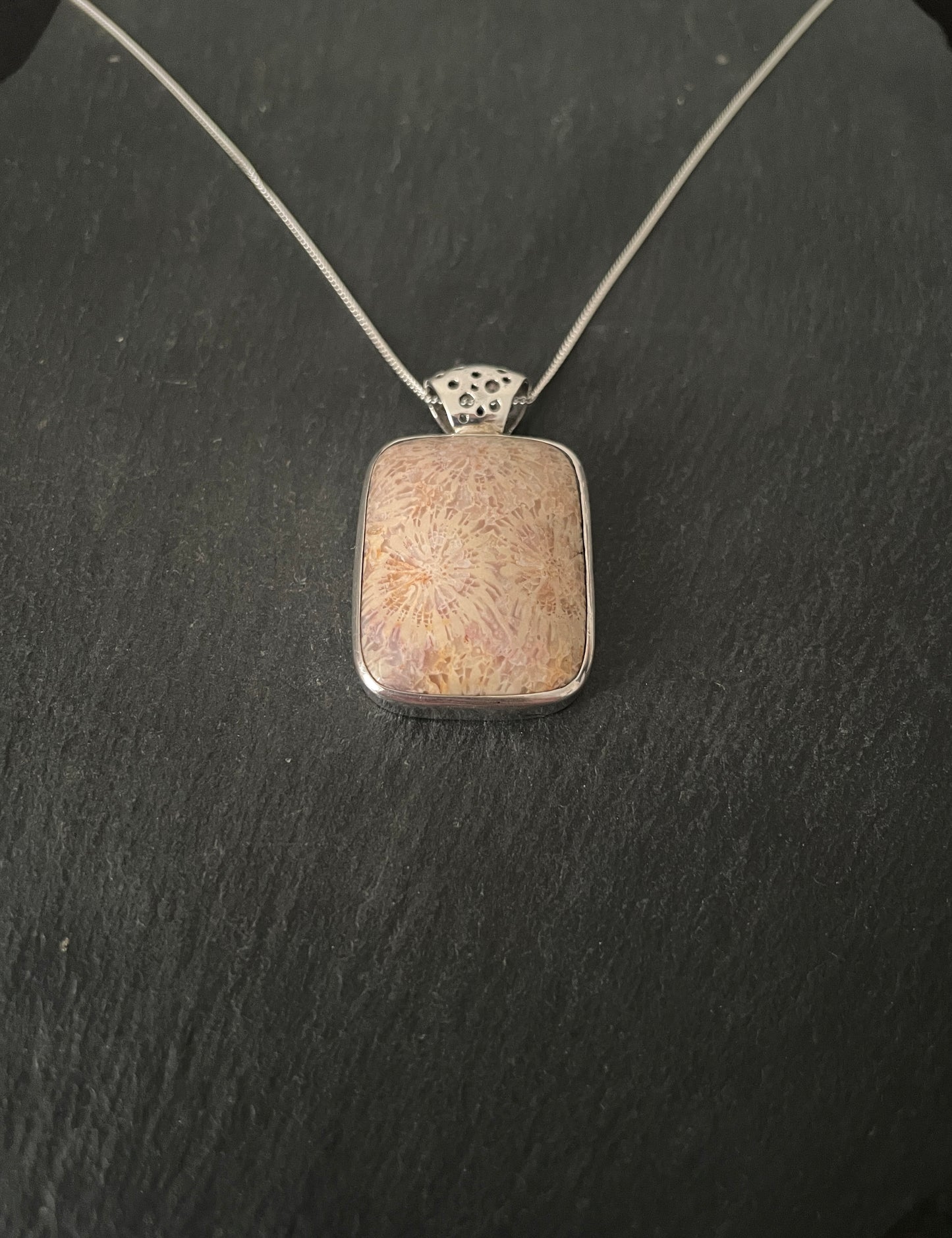 Fossiliferous Limestone Rectangle Pendant image 1