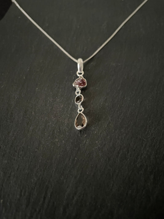Smokey Quartz and Silver Pendant image 1