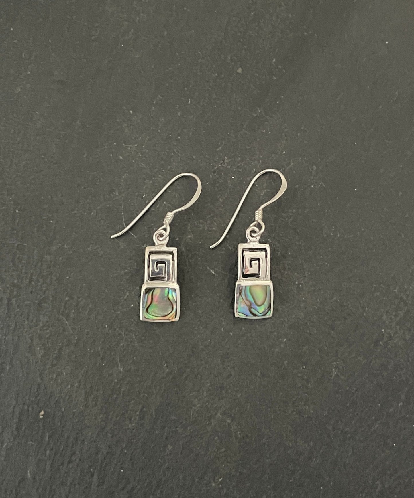 Paua Shell and Silver Earrings image 0