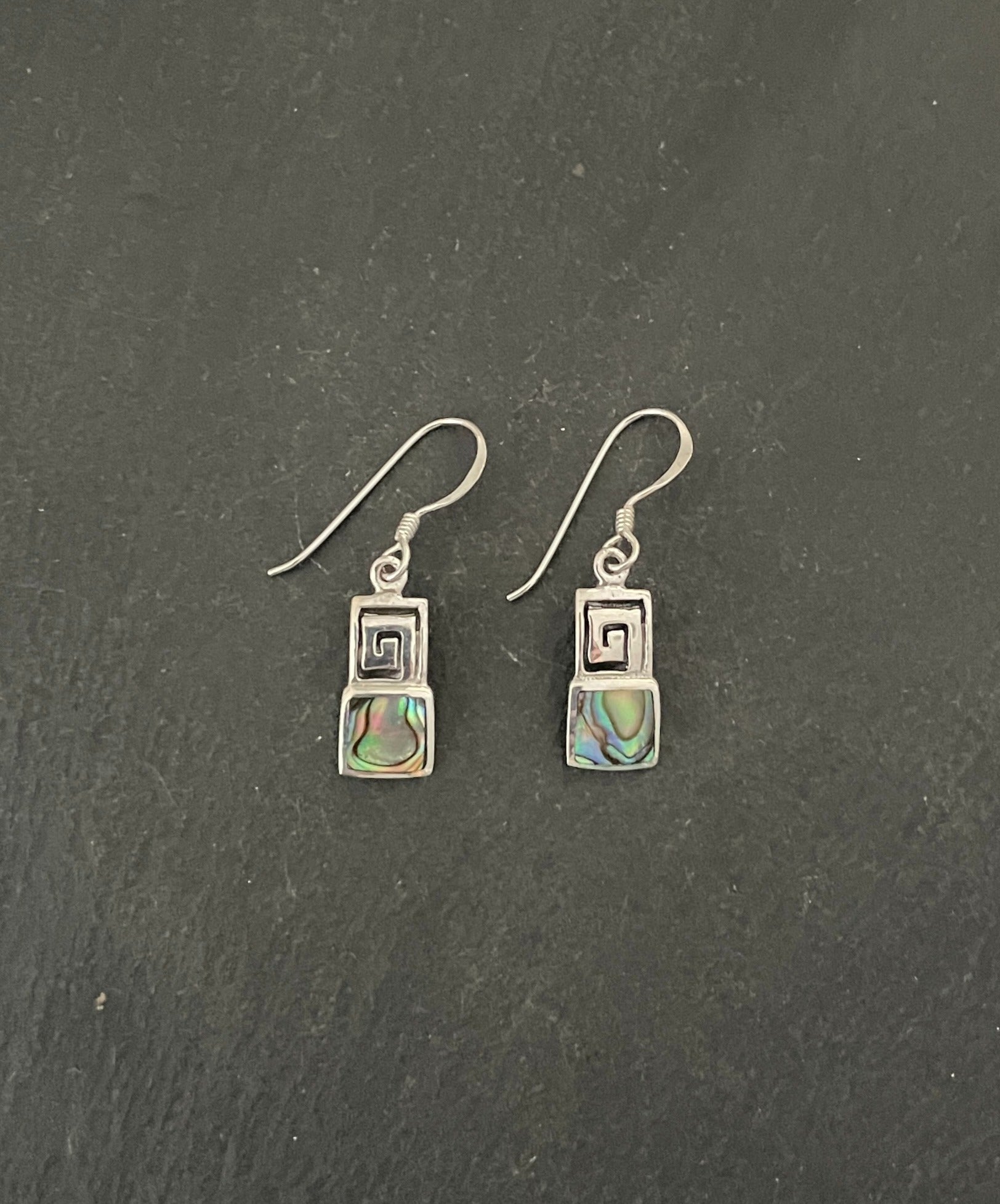 Paua Shell and Silver Earrings image 0