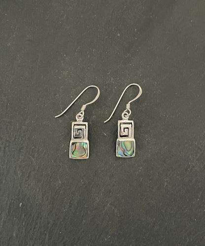 Paua Shell and Silver Earrings image 0