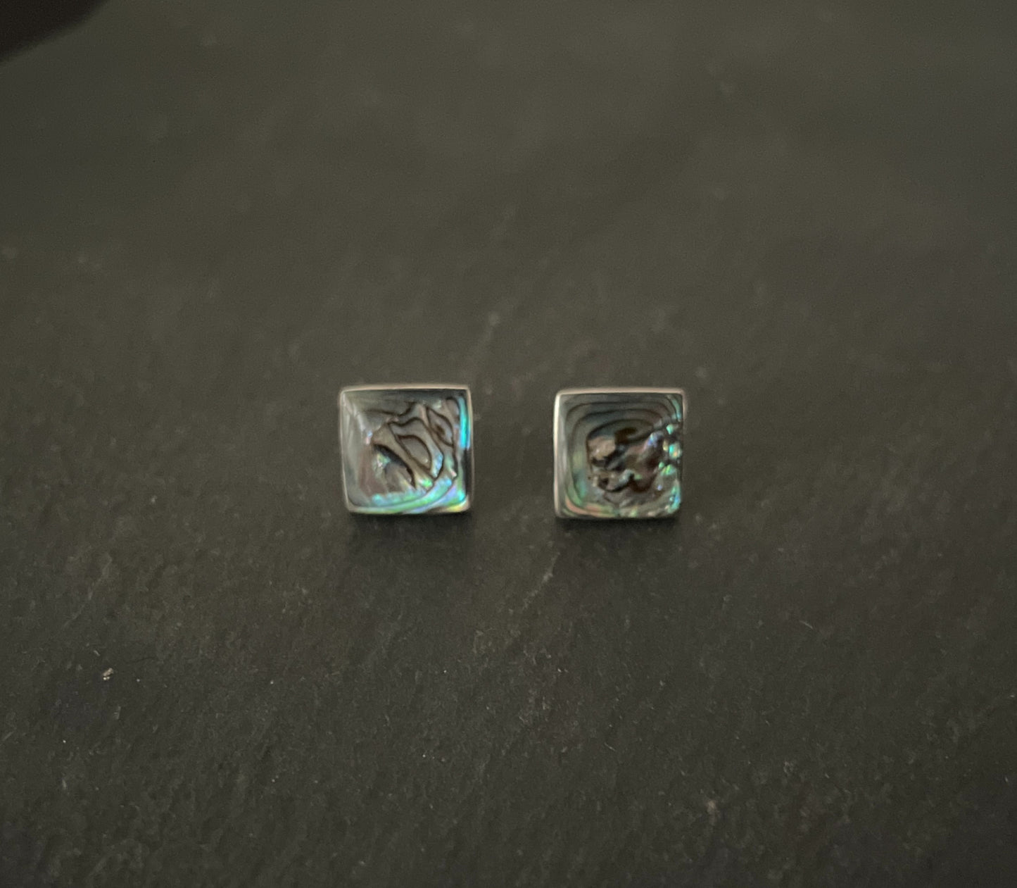 Paua Shell and Silver Square Studs image 0