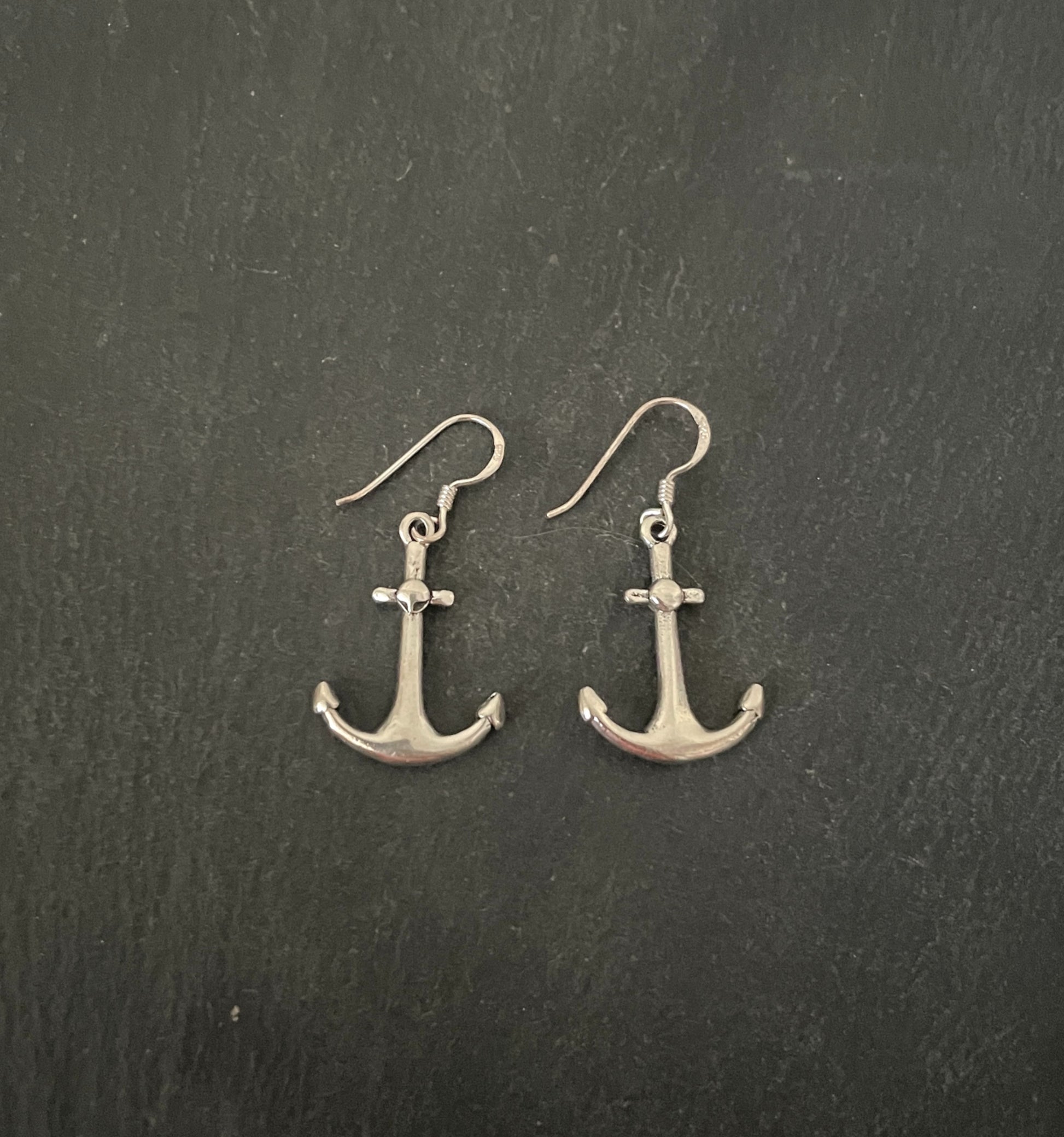Silver Anchor Earrings image 0