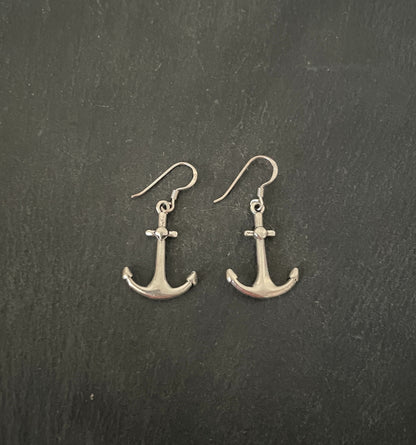 Silver Anchor Earrings image 0
