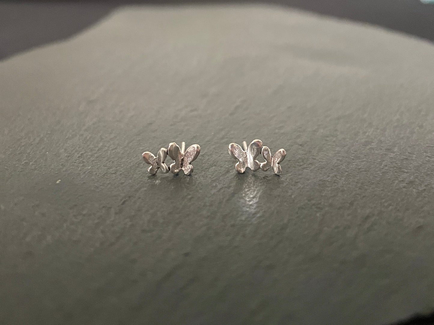 Silver Butterfly Studs image 0