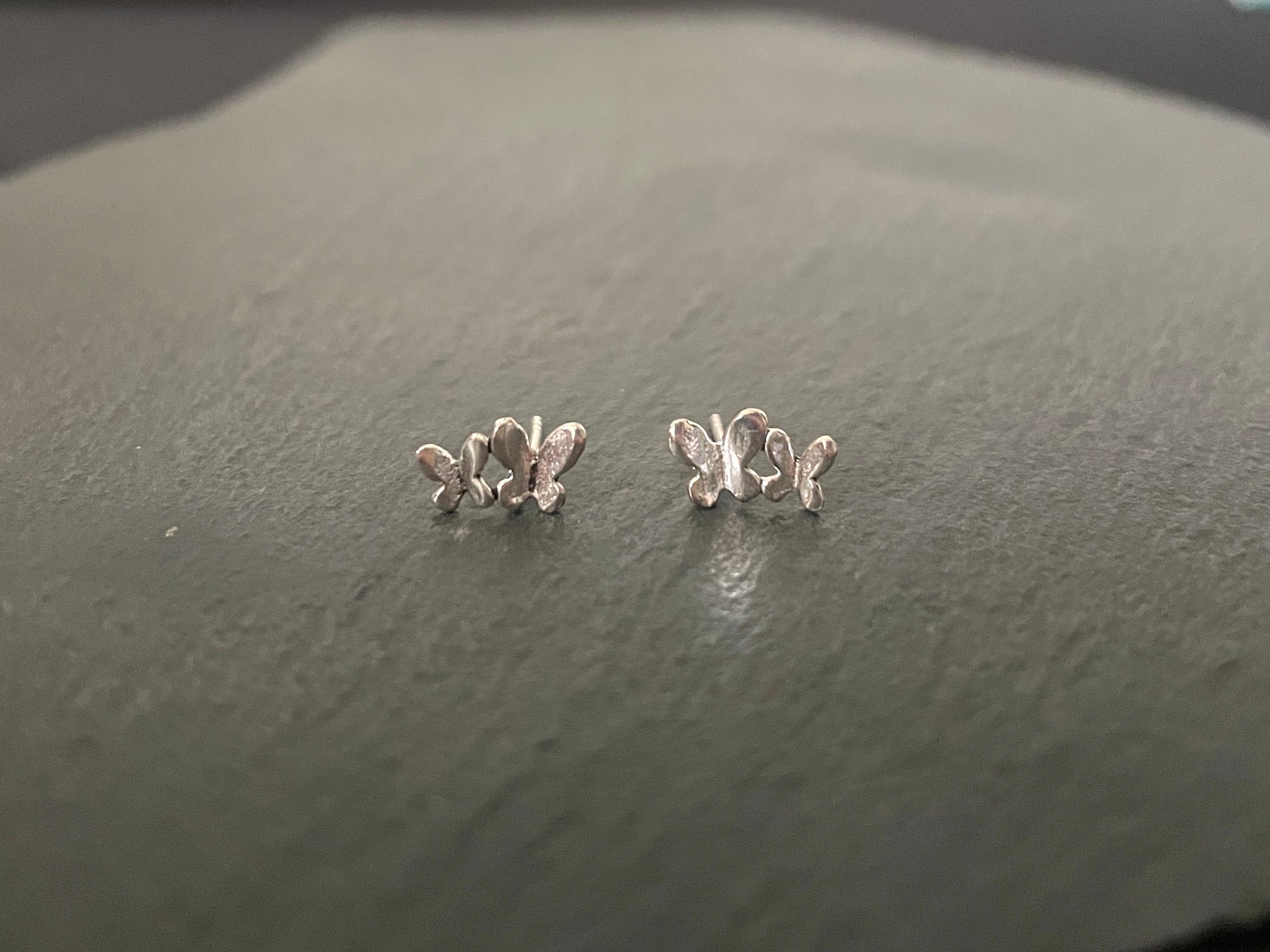 Silver Butterfly Studs image 0