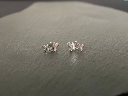 Silver Butterfly Studs image 0