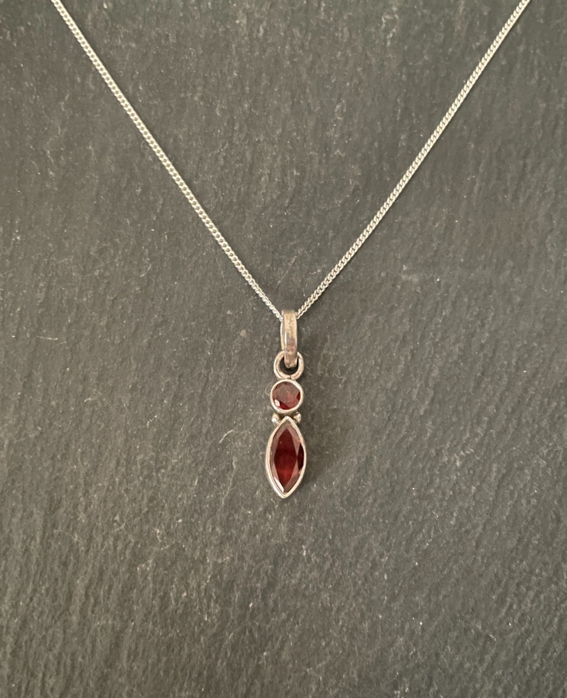 Two Stone Garnet Pendant image 0