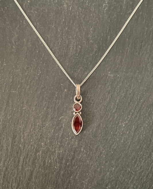 Two Stone Garnet Pendant image 0
