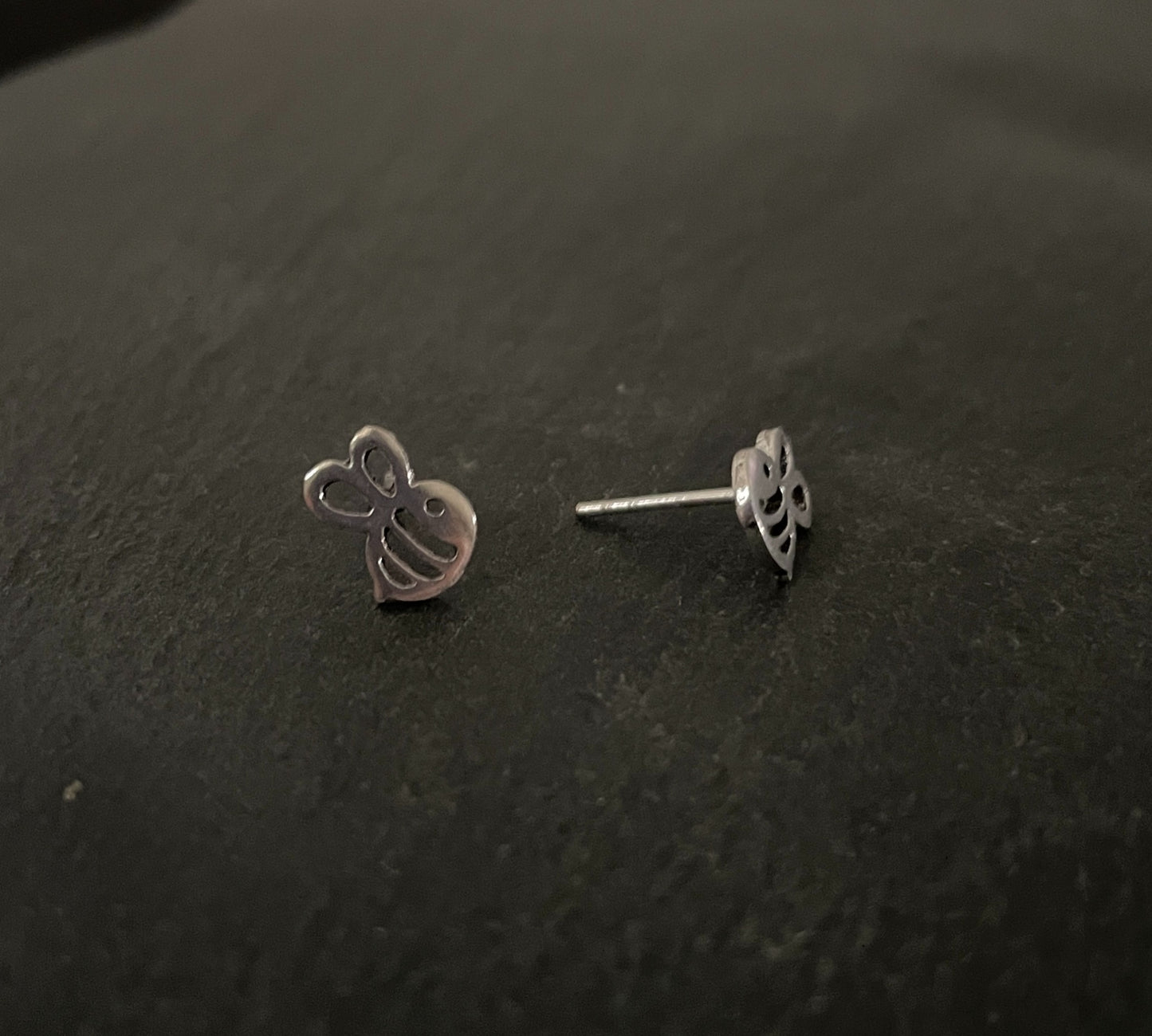 Silver Bumble Bee Studs image 1