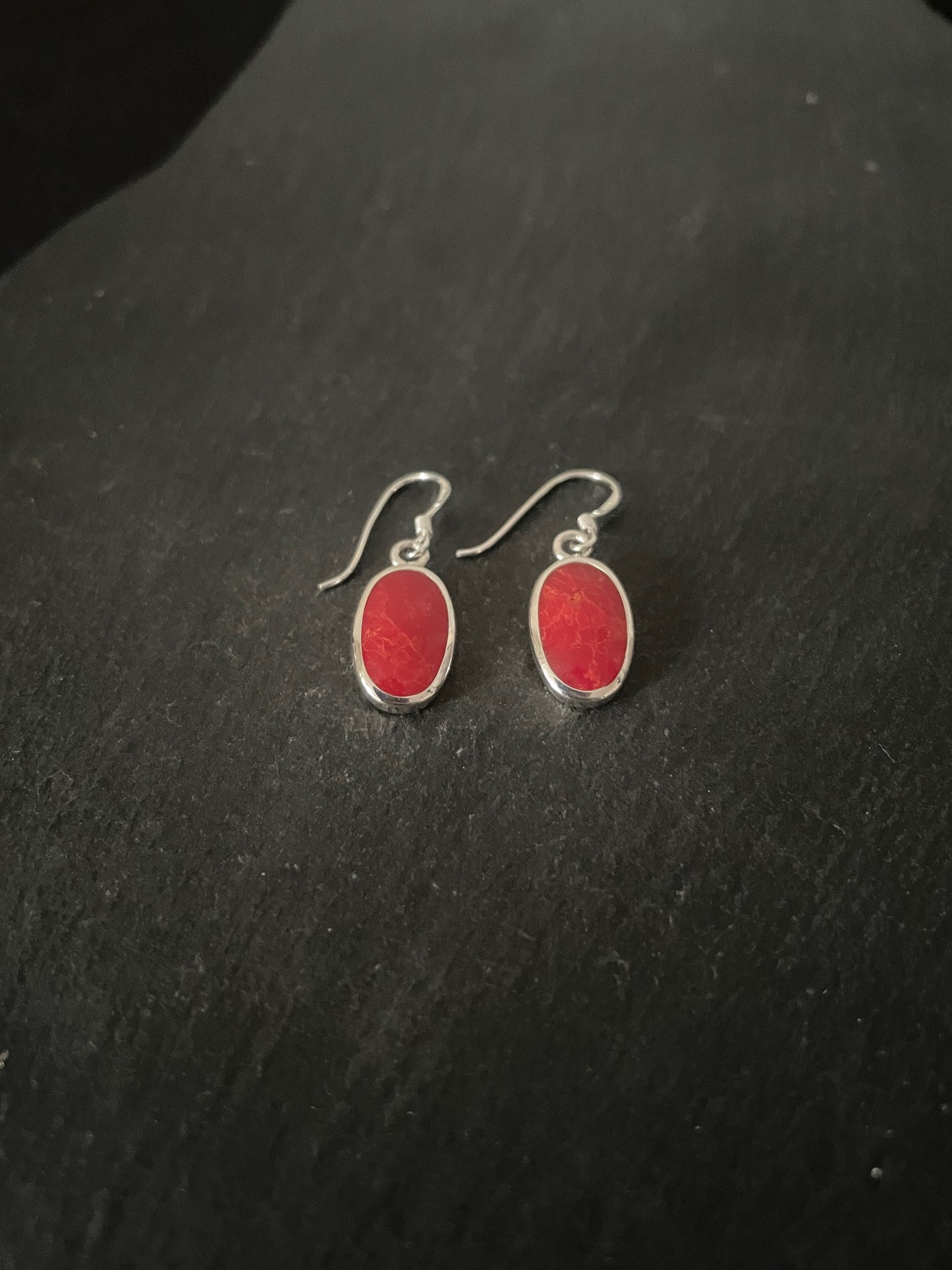 Coral Oval Earrings image 1