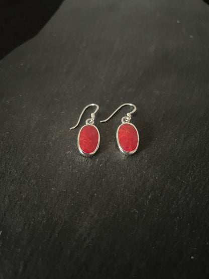 Coral Oval Earrings image 1