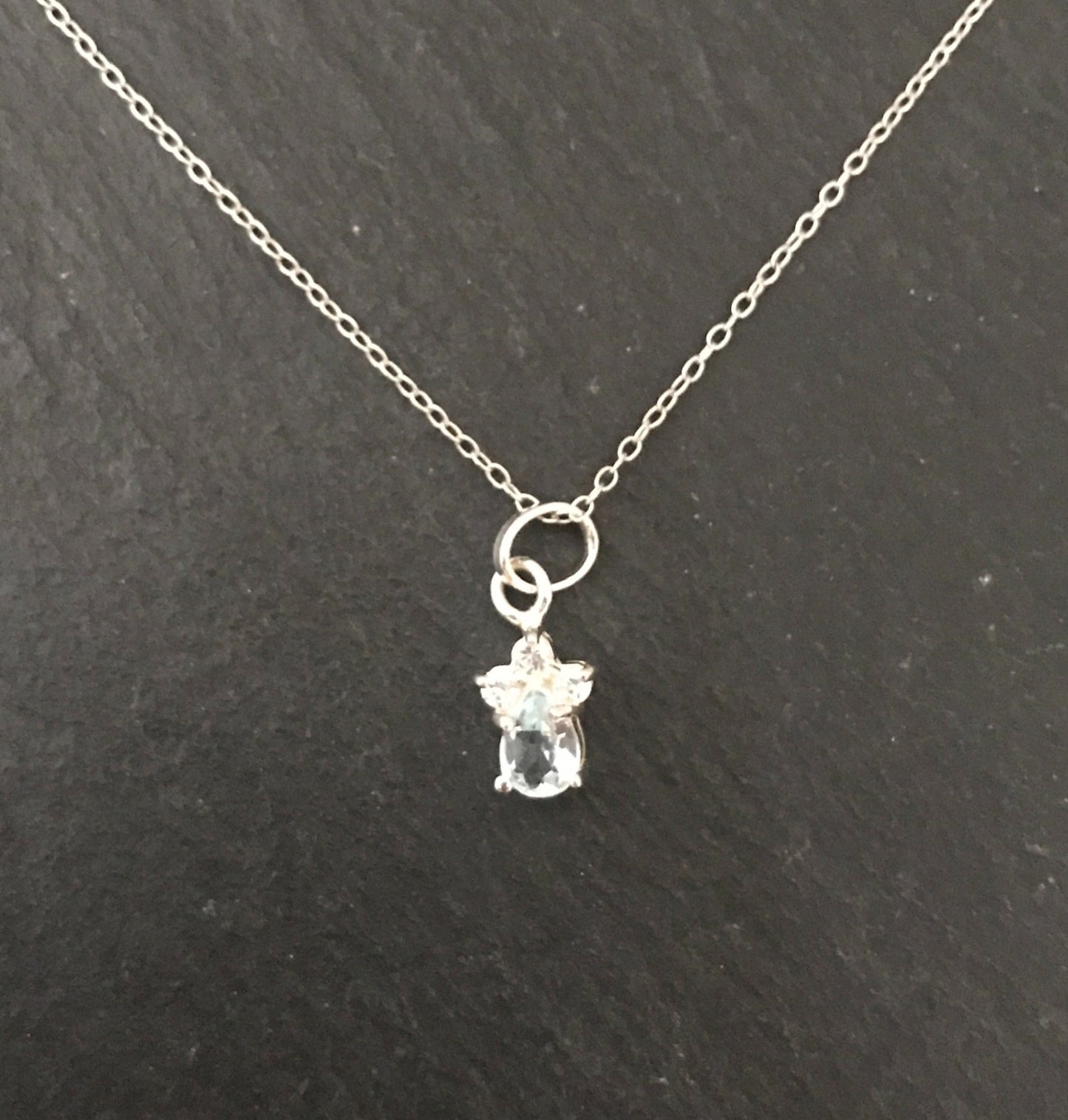 Blue Topaz and Cubic Zirconia Pendant image 0