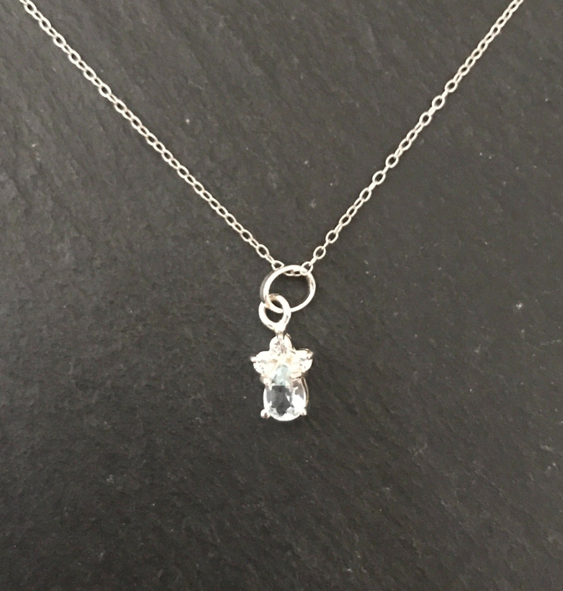 Blue Topaz and Cubic Zirconia Pendant image 0