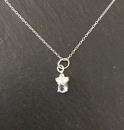 Blue Topaz and Cubic Zirconia Pendant image 0