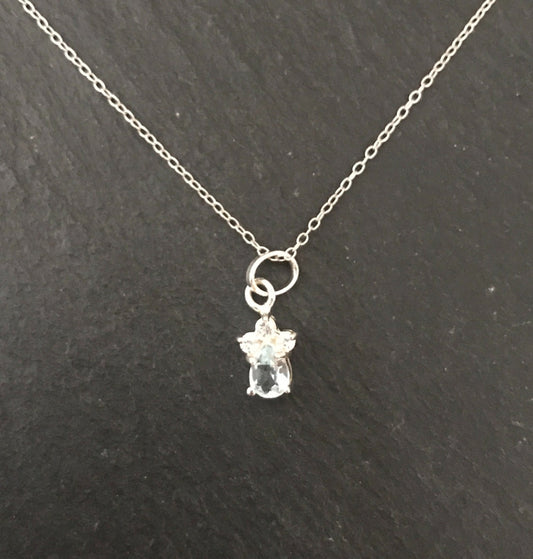 Blue Topaz and Cubic Zirconia Pendant image 0