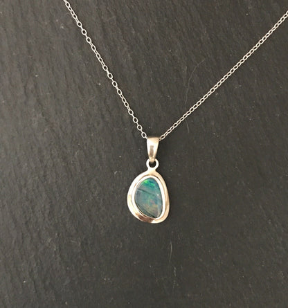 Fire Opal and Silver Pendant image 0