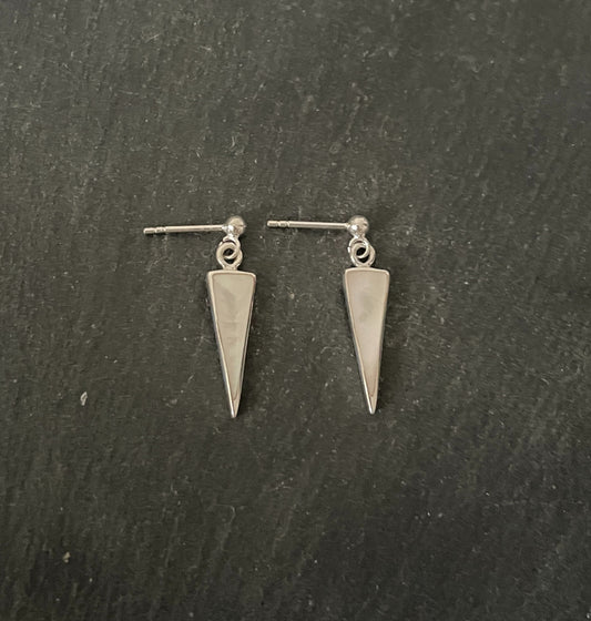 Mother of Pearl and Silver Stud Earrings image 0