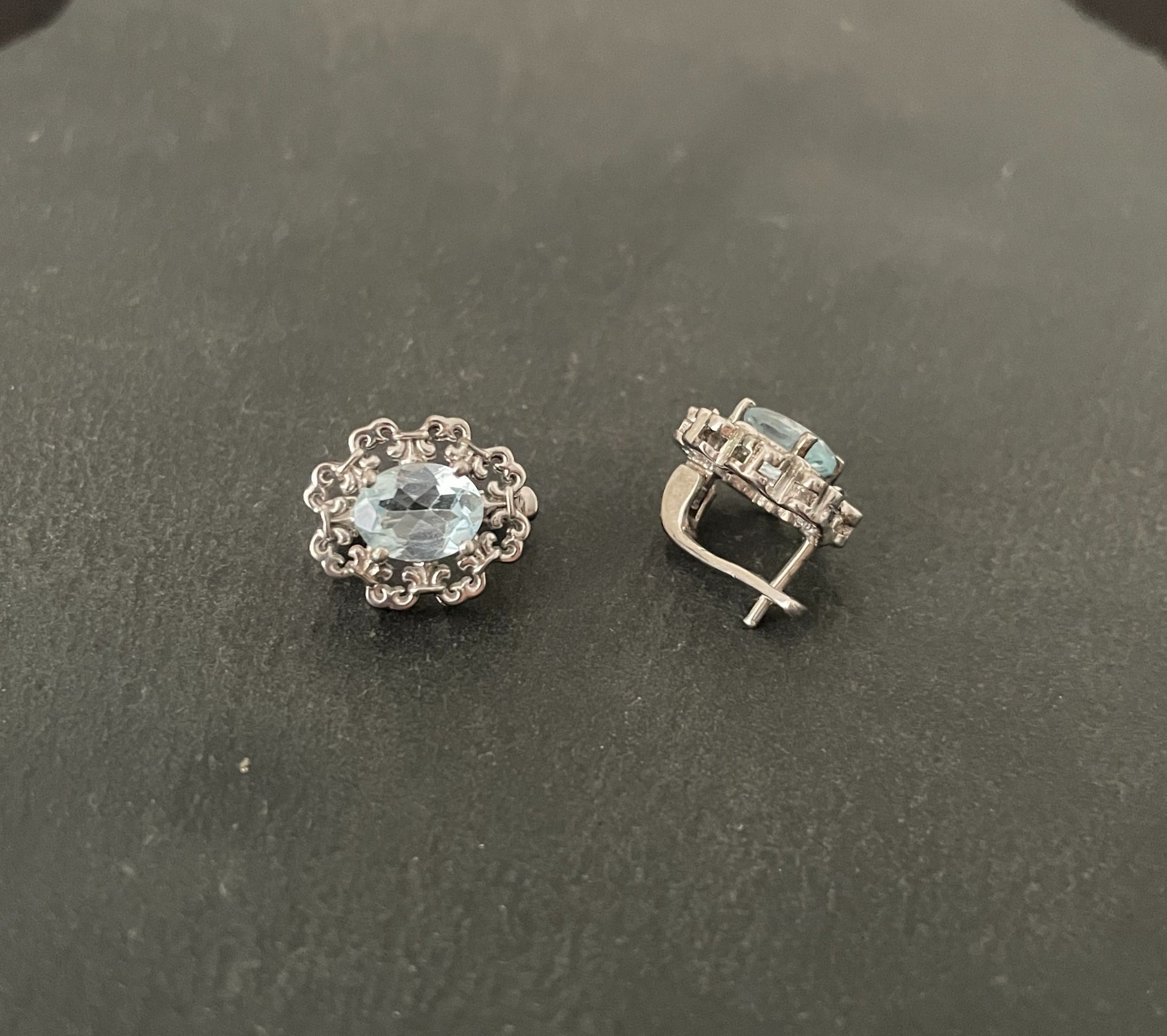 Blue Topaz and Silver Studs image 1
