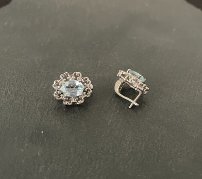 Blue Topaz and Silver Studs image 1