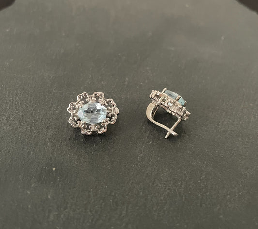 Blue Topaz and Silver Studs image 1