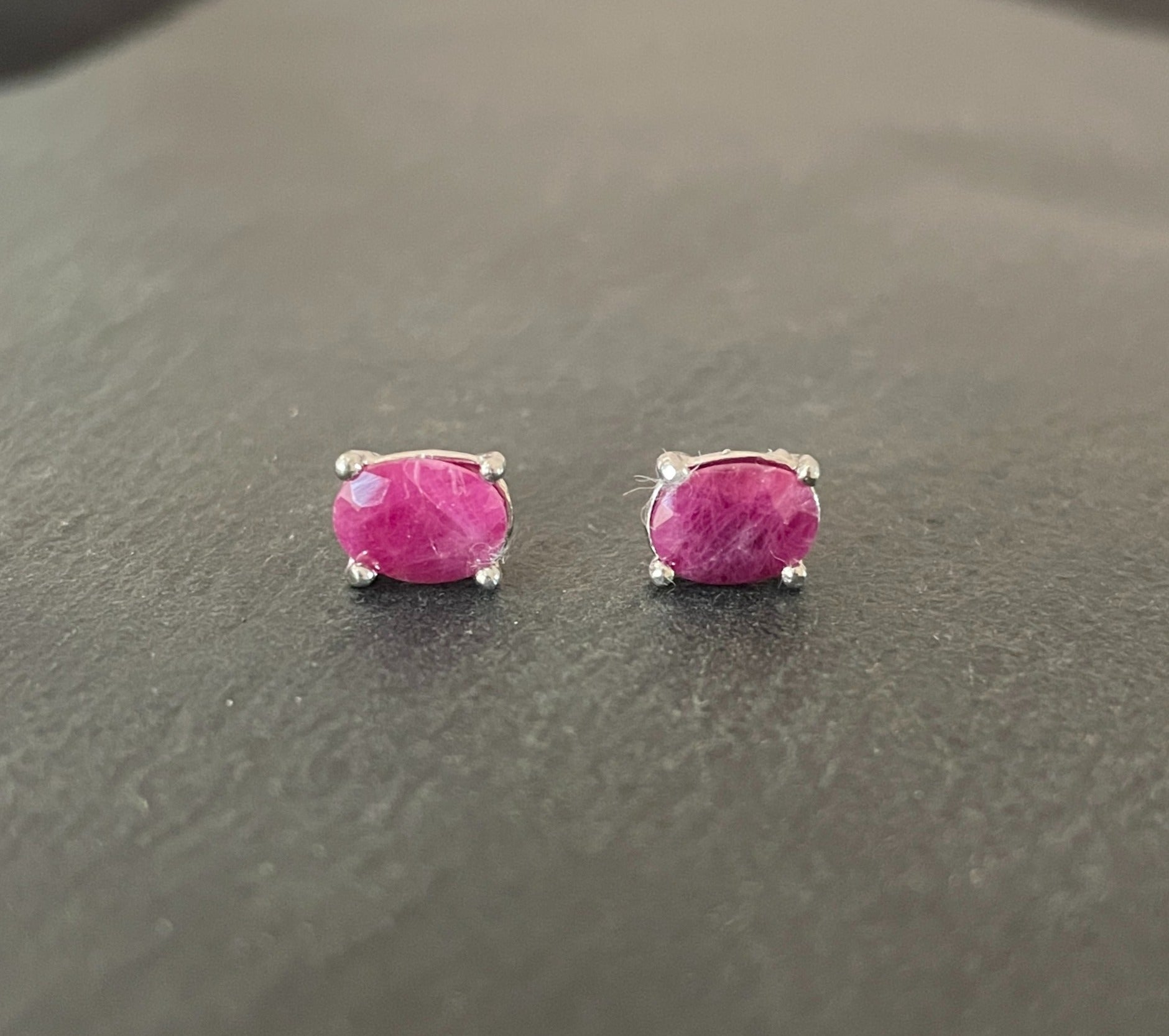 Oval Ruby Studs image 0