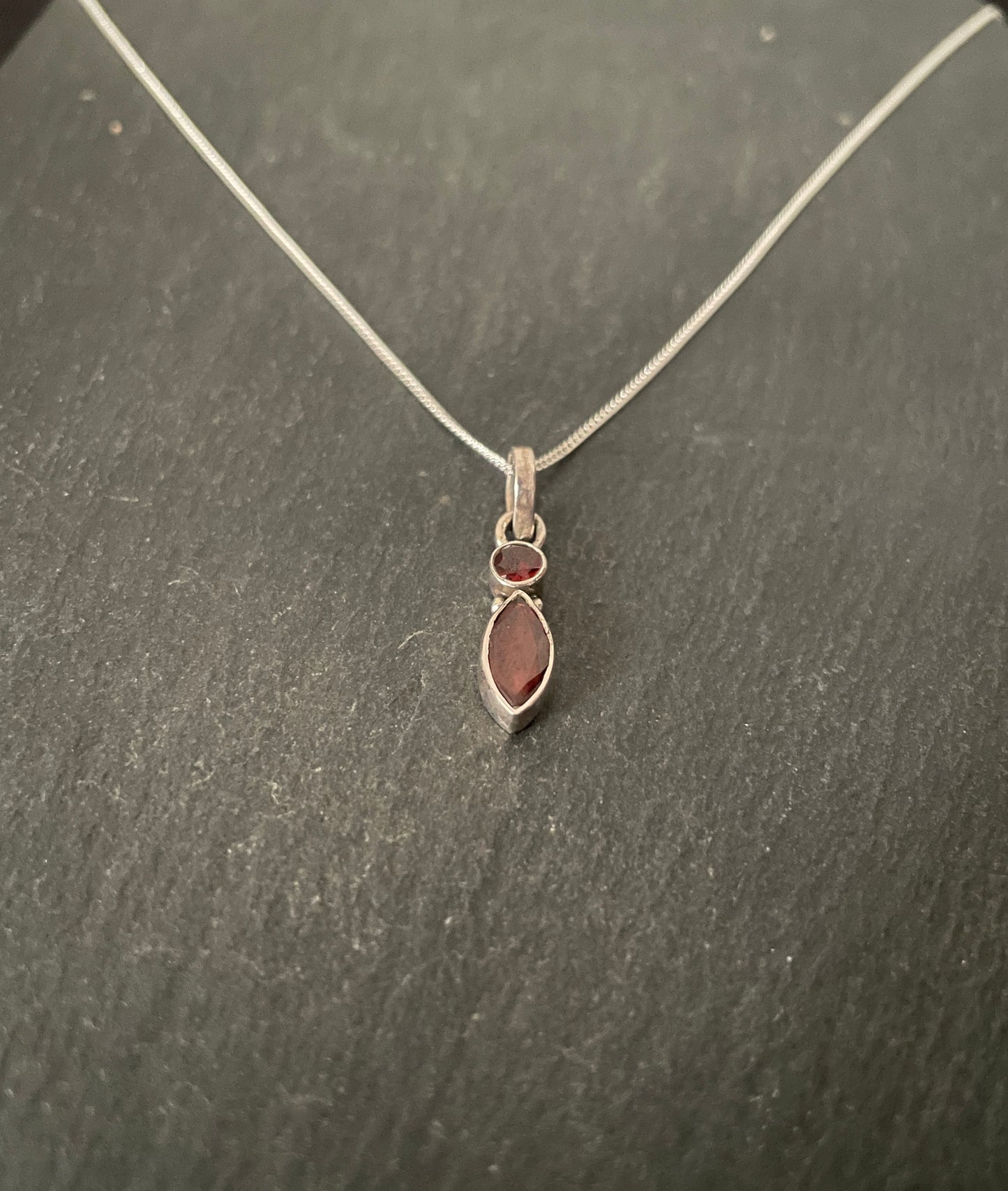 Two Stone Garnet Pendant image 1