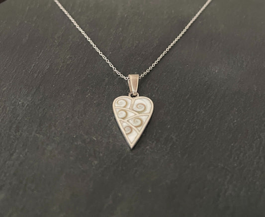 Shiva Shell and Silver Heart Pendant image 1