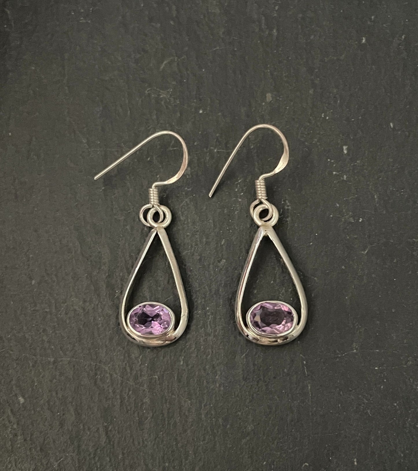 Amethyst Large Teardrop Earrings image 0