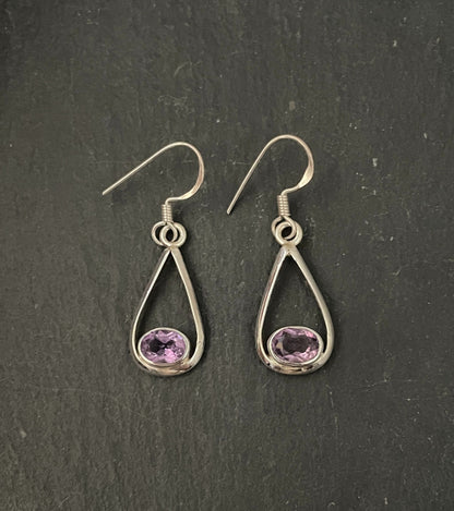Amethyst Large Teardrop Earrings image 0