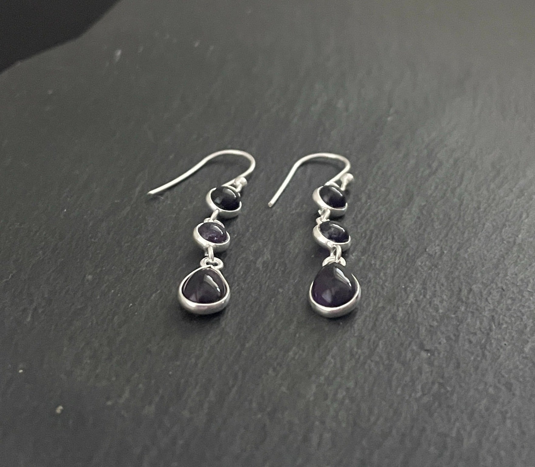 Amethyst and Silver Earrings image 1