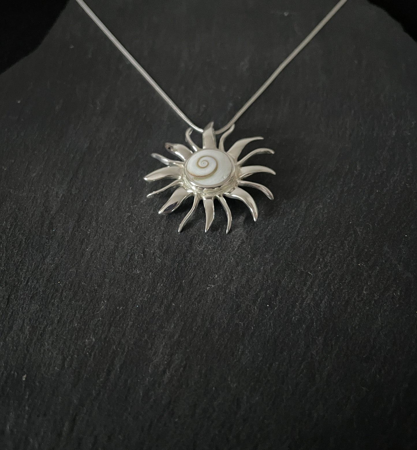 Shiva Shell and Silver Sun Pendant image 1