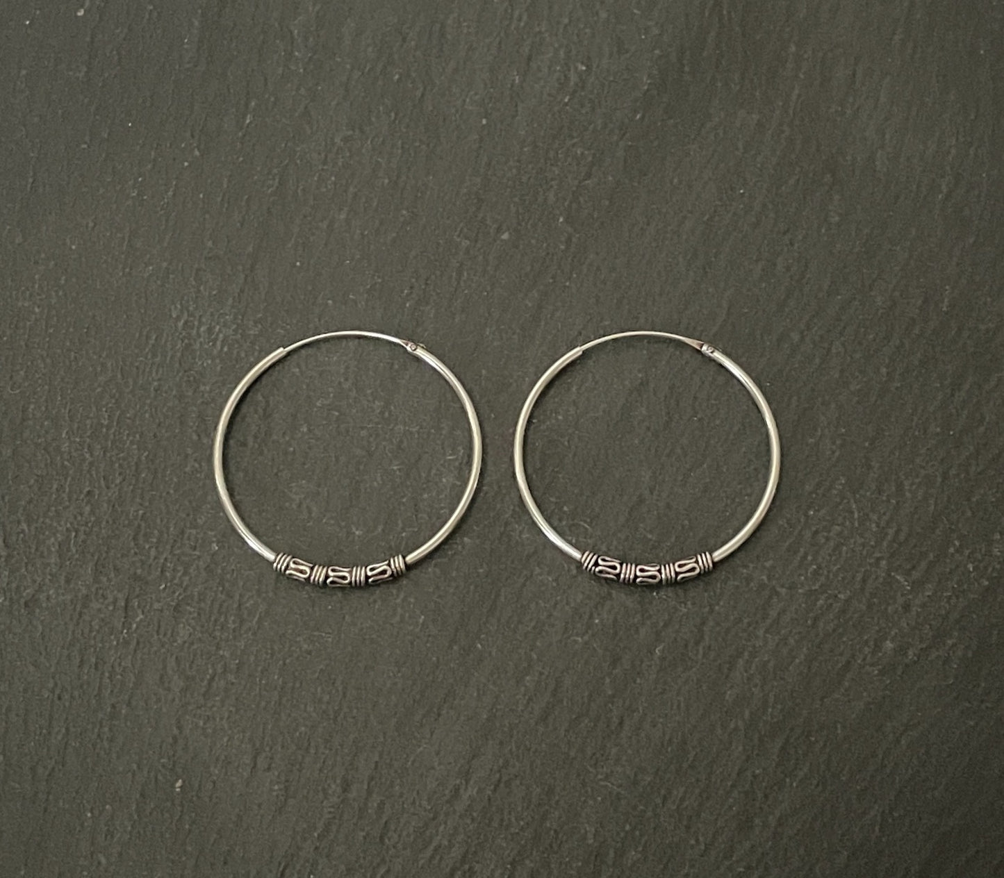 Round Silver Hoops image 0
