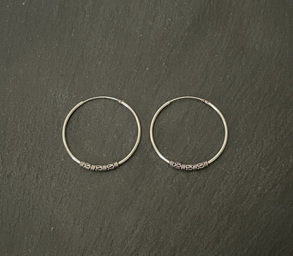 Round Silver Hoops image 0
