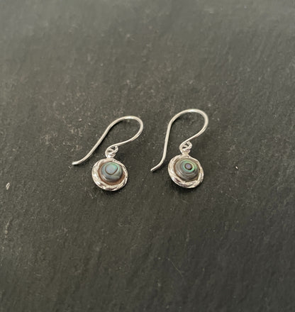 Paua Shell Round Earrings image 1