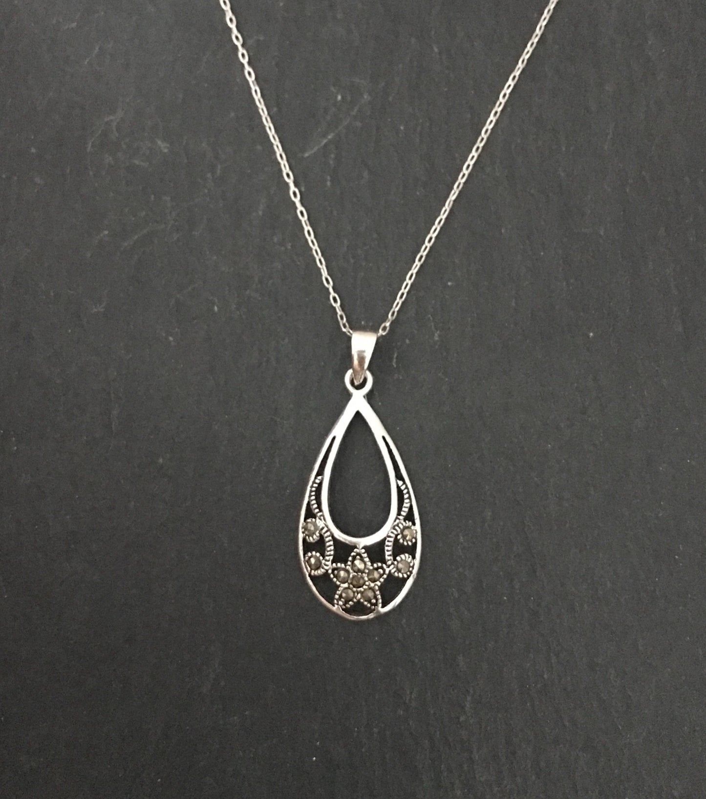 Marcasite Teardrop Pendant image 0