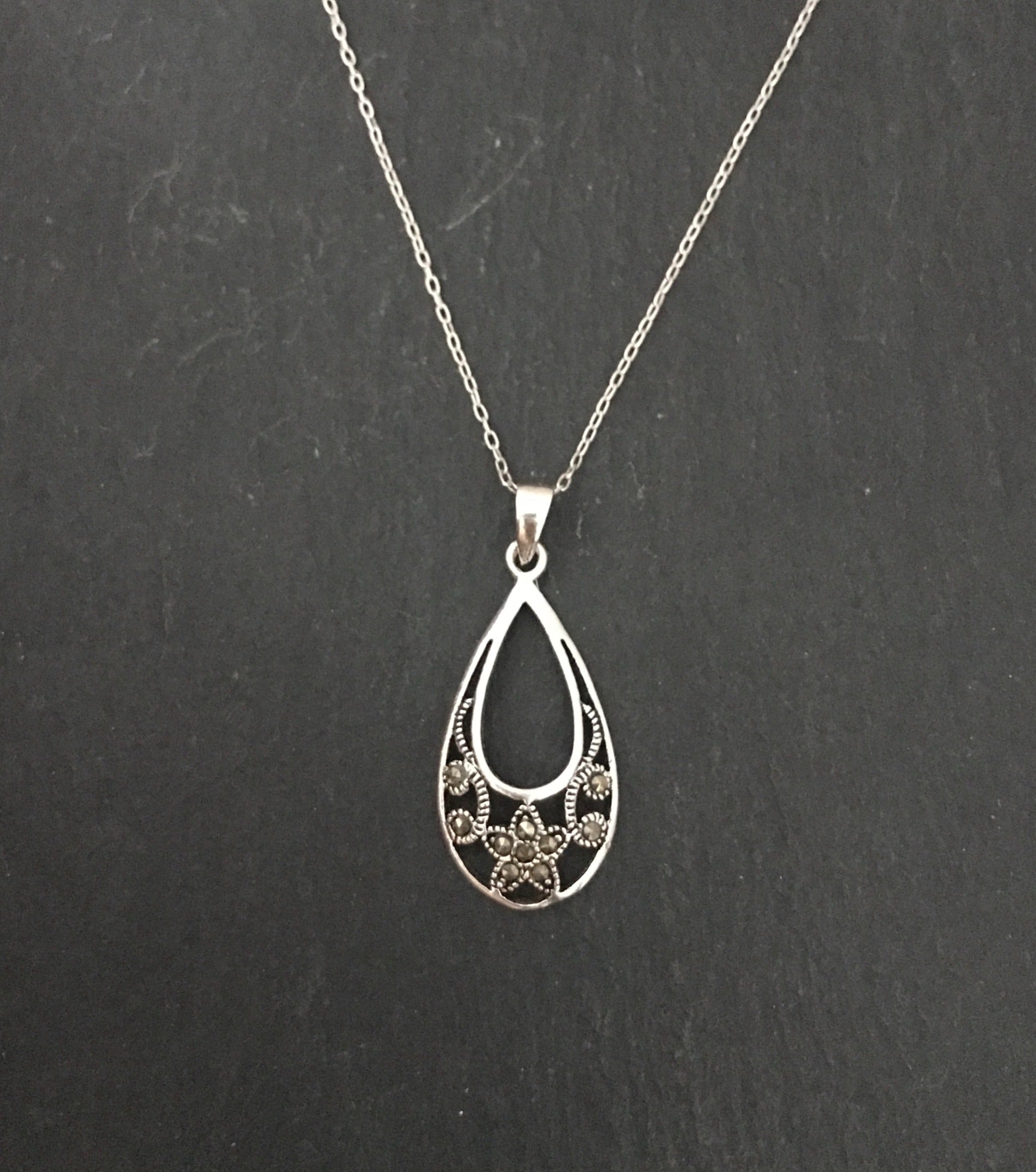 Marcasite Teardrop Pendant image 0