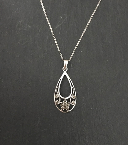 Marcasite Teardrop Pendant image 0