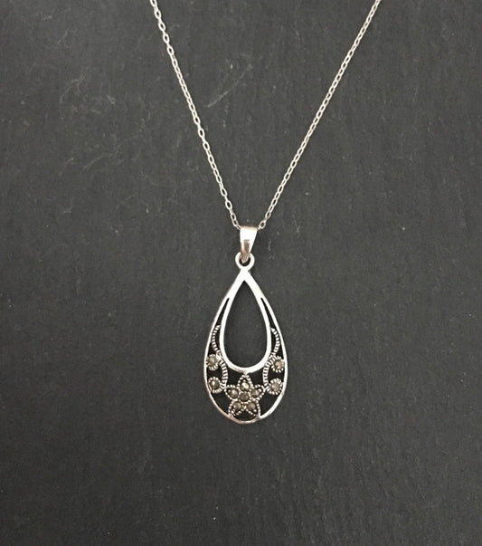 Marcasite Teardrop Pendant image 0